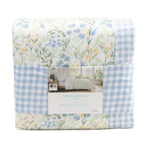 CYNTHIA ROWLEY Floral And Gingham Reversible Quilt Set